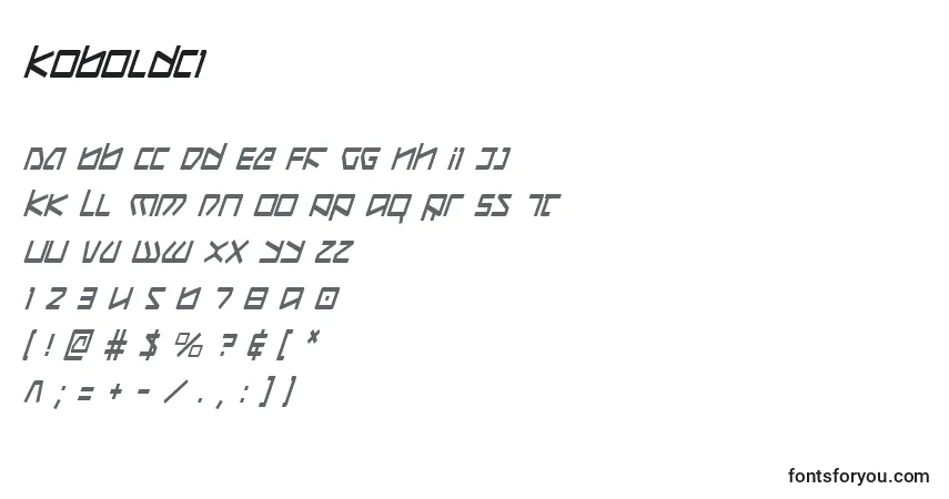Schriftart Koboldci – Alphabet, Zahlen, spezielle Symbole