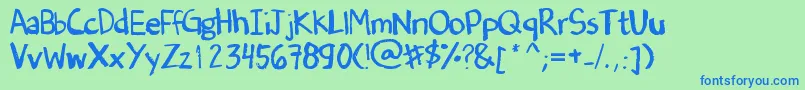 DenneSOldHandwriting Font – Blue Fonts on Green Background
