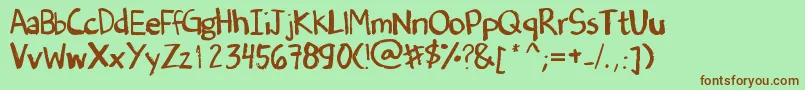DenneSOldHandwriting Font – Brown Fonts on Green Background