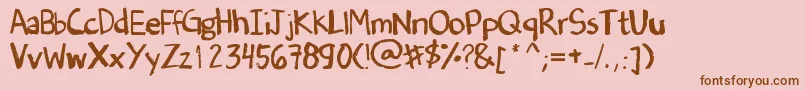 DenneSOldHandwriting Font – Brown Fonts on Pink Background