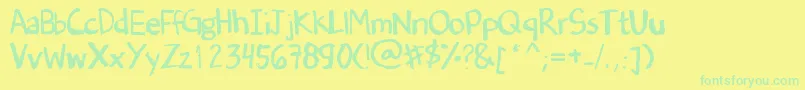 DenneSOldHandwriting Font – Green Fonts on Yellow Background