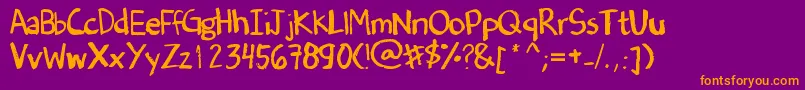 DenneSOldHandwriting Font – Orange Fonts on Purple Background