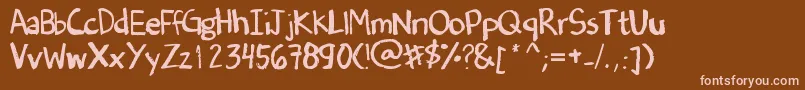 DenneSOldHandwriting Font – Pink Fonts on Brown Background