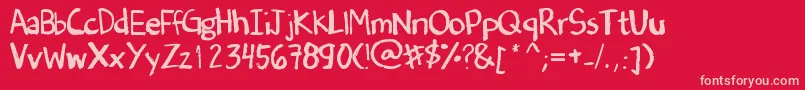 DenneSOldHandwriting Font – Pink Fonts on Red Background