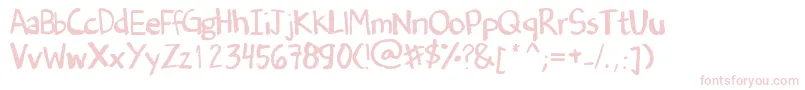 DenneSOldHandwriting-fontti – vaaleanpunaiset fontit valkoisella taustalla