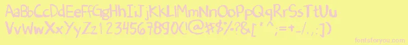 DenneSOldHandwriting Font – Pink Fonts on Yellow Background