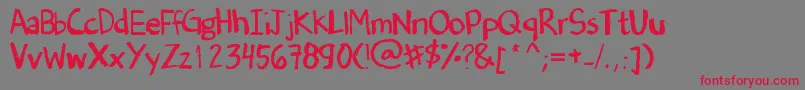 Czcionka DenneSOldHandwriting – czerwone czcionki na szarym tle