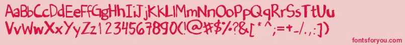 DenneSOldHandwriting Font – Red Fonts on Pink Background