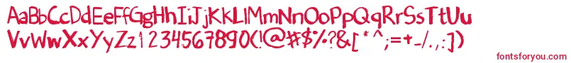 Шрифт DenneSOldHandwriting – красные шрифты на белом фоне