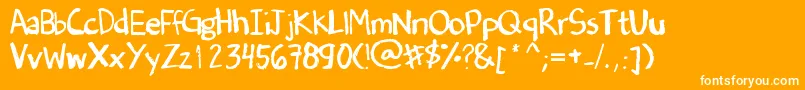 Шрифт DenneSOldHandwriting – белые шрифты на оранжевом фоне