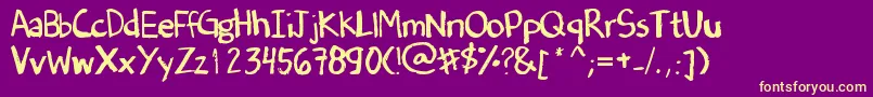DenneSOldHandwriting Font – Yellow Fonts on Purple Background