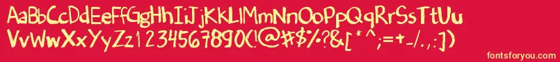 DenneSOldHandwriting Font – Yellow Fonts on Red Background
