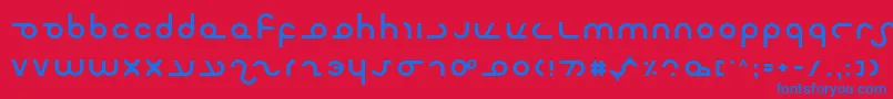 フォントMaster – 赤い背景に青い文字