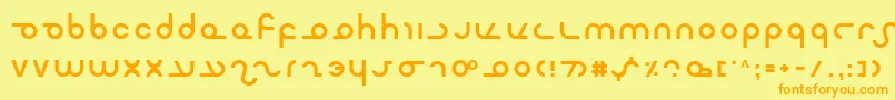 フォントMaster – オレンジの文字が黄色の背景にあります。