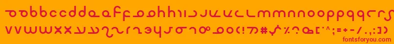 フォントMaster – オレンジの背景に赤い文字