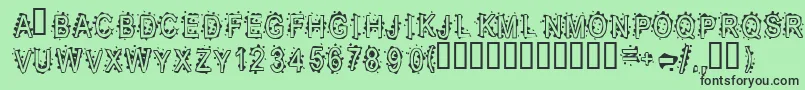 フォントInkblotBaby – 緑の背景に黒い文字