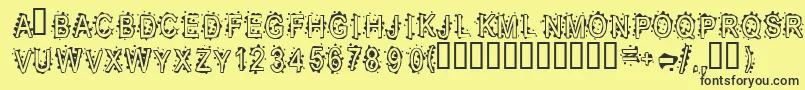 InkblotBaby Font – Black Fonts on Yellow Background