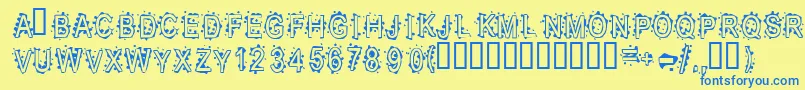 InkblotBaby Font – Blue Fonts on Yellow Background