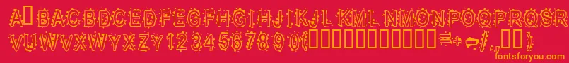 InkblotBaby Font – Orange Fonts on Red Background