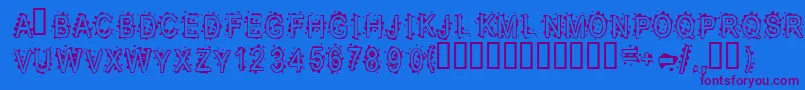 InkblotBaby Font – Purple Fonts on Blue Background