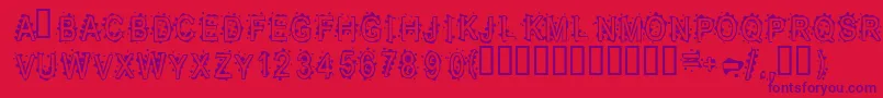 Police InkblotBaby – polices violettes sur fond rouge