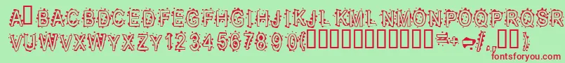 InkblotBaby Font – Red Fonts on Green Background