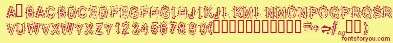 InkblotBaby Font – Red Fonts on Yellow Background