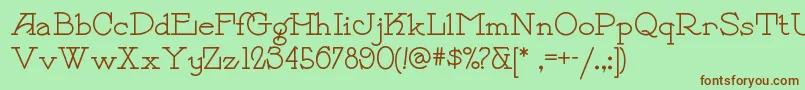 Шрифт Payzantpennf – коричневые шрифты на зелёном фоне