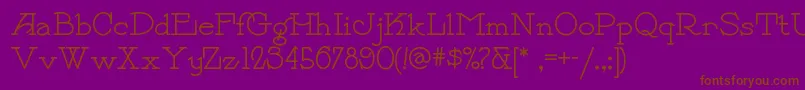 Payzantpennf-Schriftart – Braune Schriften auf violettem Hintergrund