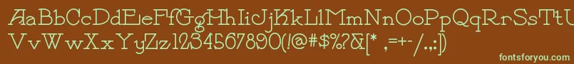Payzantpennf Font – Green Fonts on Brown Background