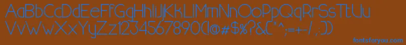 Fonte HalfmoonrisingRegular – fontes azuis em um fundo marrom