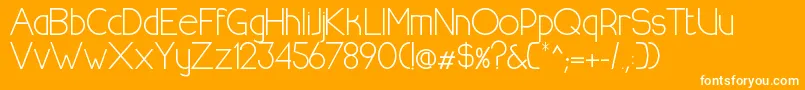 HalfmoonrisingRegular-Schriftart – Weiße Schriften auf orangefarbenem Hintergrund