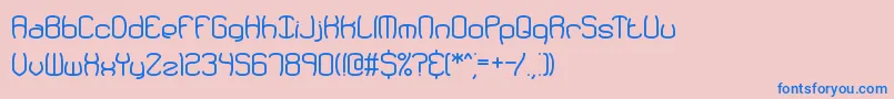 フォントRedundantBrk – ピンクの背景に青い文字