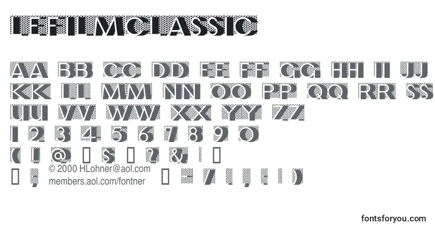 A fonte LeFilmClassic – alfabeto, números, caracteres especiais