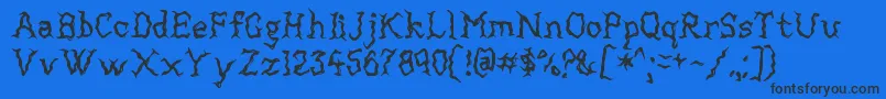 Mortified Font – Black Fonts on Blue Background