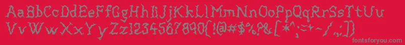 Mortified Font – Gray Fonts on Red Background