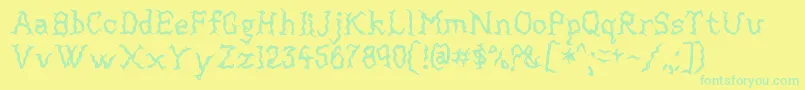 Mortified Font – Green Fonts on Yellow Background