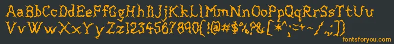 Mortified Font – Orange Fonts on Black Background