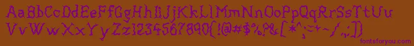 Mortified Font – Purple Fonts on Brown Background