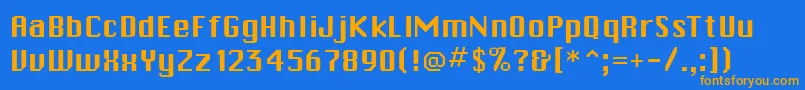 CalvinRegular Font – Orange Fonts on Blue Background