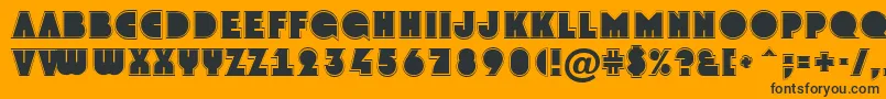 AGrotogr-Schriftart – Schwarze Schriften auf orangefarbenem Hintergrund