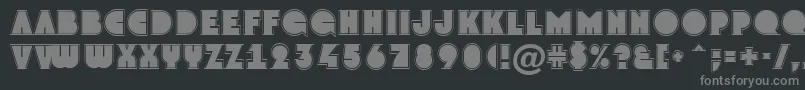 AGrotogr-fontti – harmaat kirjasimet mustalla taustalla