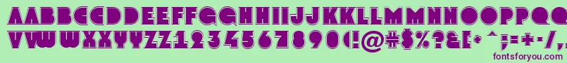 AGrotogr-Schriftart – Violette Schriften auf grünem Hintergrund
