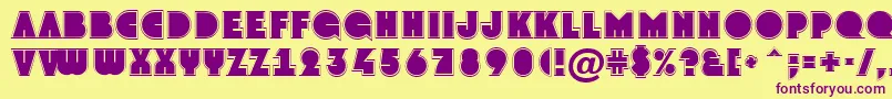 AGrotogr-Schriftart – Violette Schriften auf gelbem Hintergrund