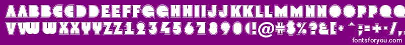 AGrotogr-Schriftart – Weiße Schriften auf violettem Hintergrund