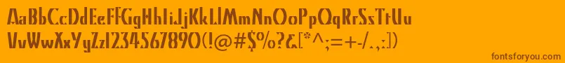 Kinomtstd Font – Brown Fonts on Orange Background