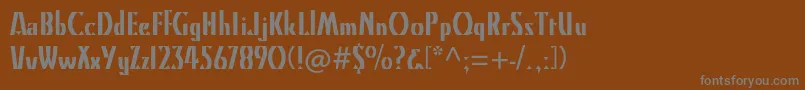 フォントKinomtstd – 茶色の背景に灰色の文字