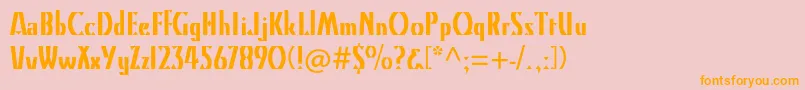 フォントKinomtstd – オレンジの文字がピンクの背景にあります。