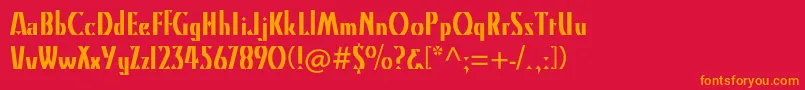 Kinomtstd Font – Orange Fonts on Red Background