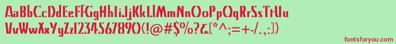 Kinomtstd Font – Red Fonts on Green Background
